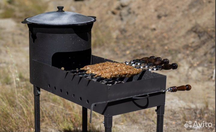 Мангал с печью под казан