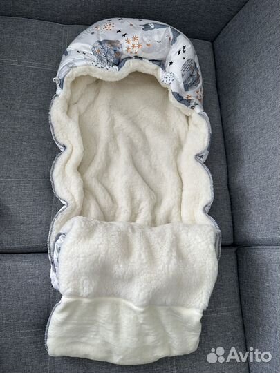 Зимний конверт+комбинезон на выписку 0-3 месяца