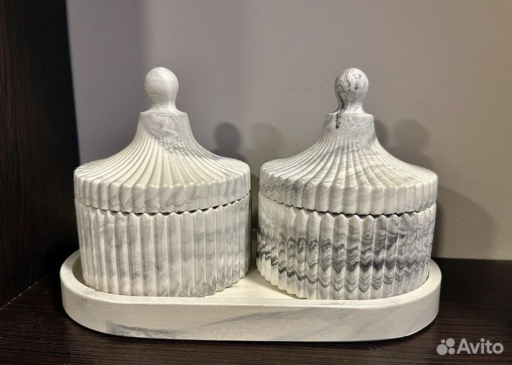 Шкатулка подсвечник из гипса