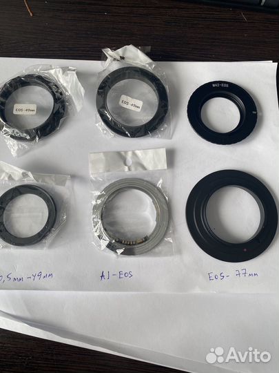 М42-NEX, M39-NEX, M42-4/3, A1-EOS, 40.5-49, EOS-77