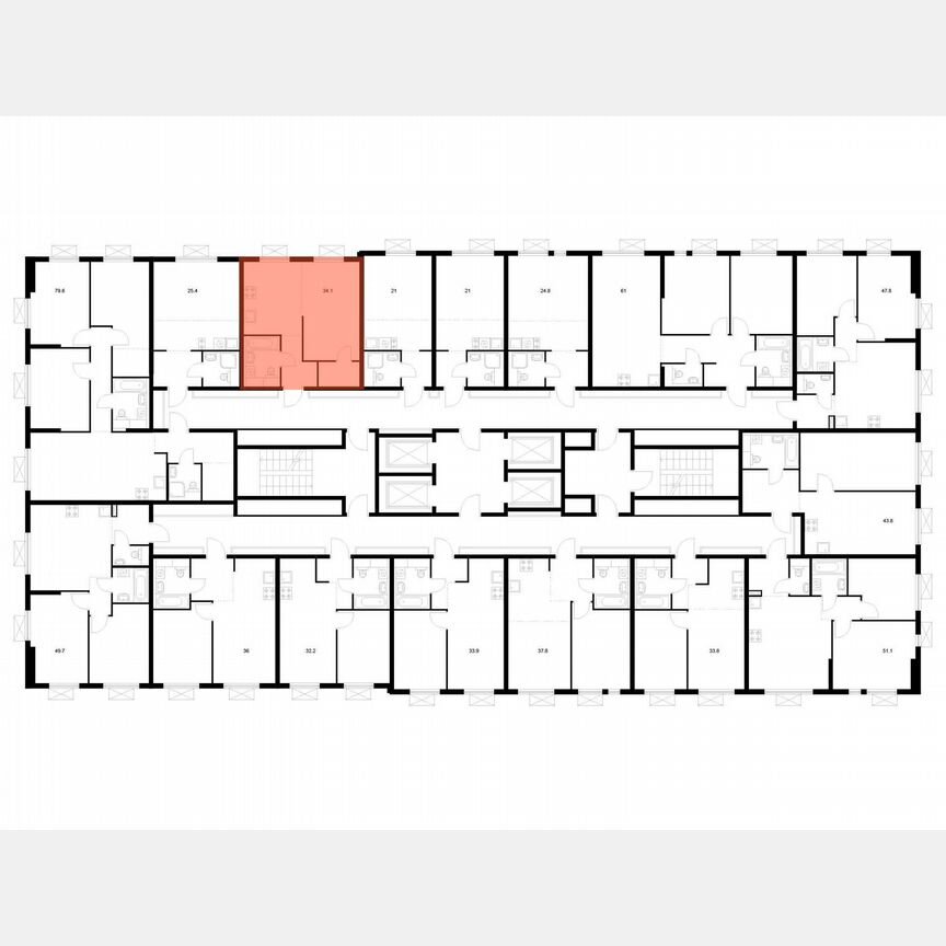 1-к. квартира, 34,1 м², 10/24 эт.