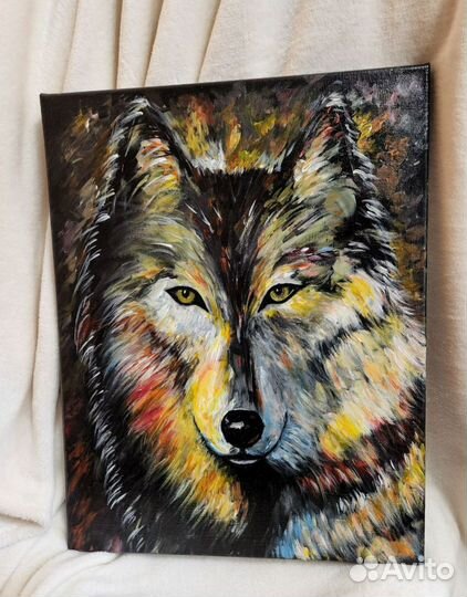 Интерьерная картина Одинокая волчица, холст