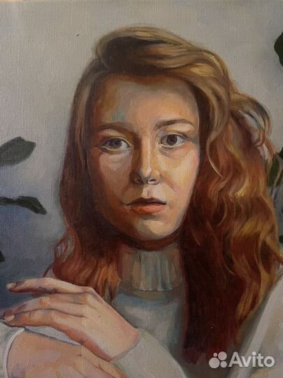 Картина маслом на холсте девушка с головой Венеры