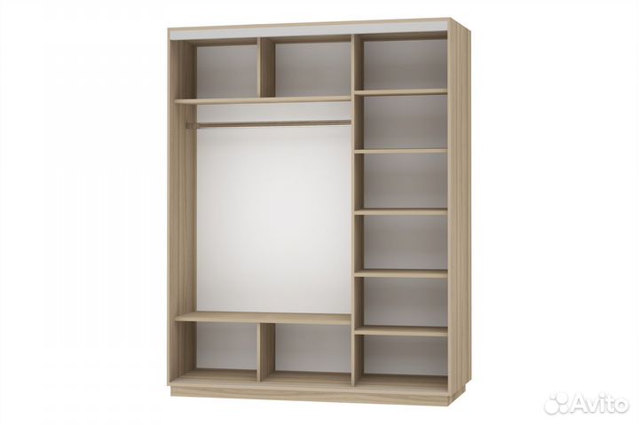 Шкаф купе 2100/2400/600, без зеркал, шимо светлый