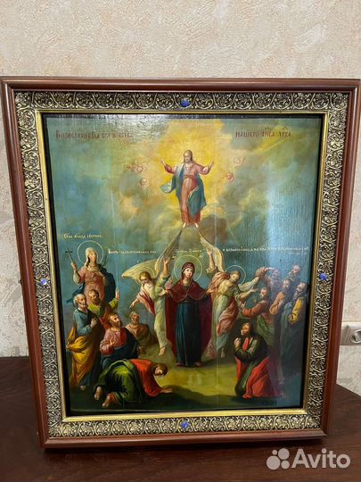 Старинная Икона Вознесение иисуса христа 18 век