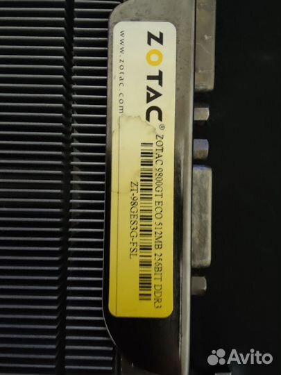 Видеокарта Zotac 9800GT