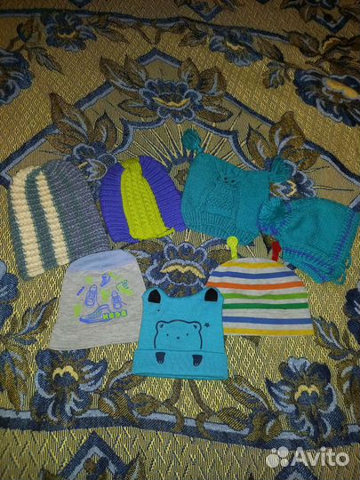 Шапки, варежки, перчатки, манишка,кепки-панамки (н