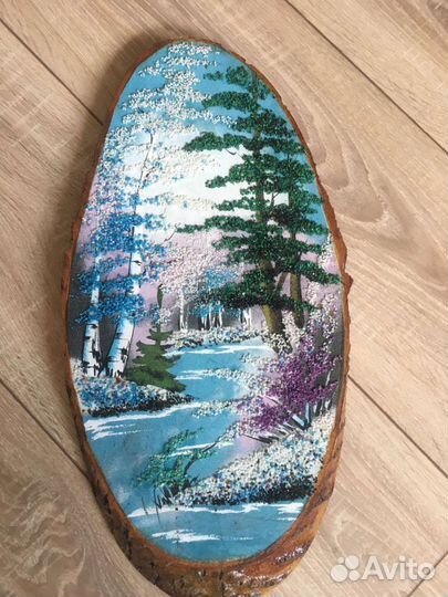 Панно на спиле дерева