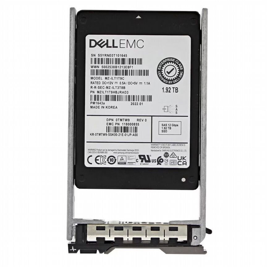 [TMTW9] Жесткий Диск Dell 1.92tb Sas 2,5" Ssd Tmtw9