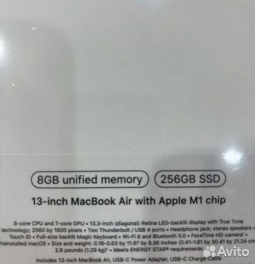 Apple macbook Air 13 2020 m1 8gb 256