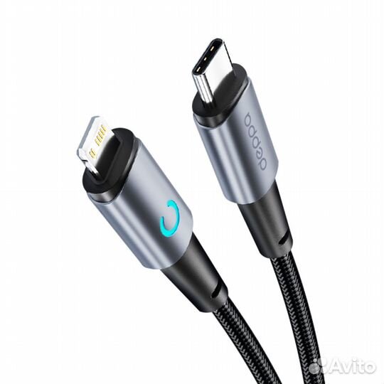 Кабель Deppa Moon USB-C - Lightning 1,2м, серый