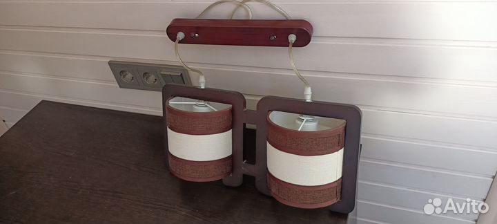 Продаю подвесной светильник из ткани с 2 плафонами