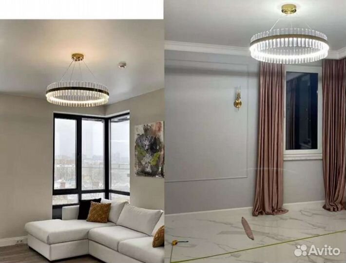 Подвесная люстра LED Светодиодная Золото / Хром