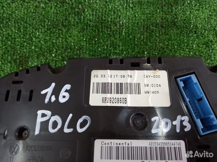 Панель приборов Vw. Polo 1.6 мкп 2011-2020