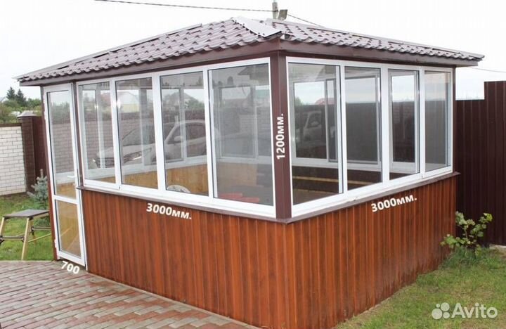 Алюминиевые окна для беседки. Откатные и глухие