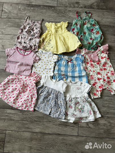 Лот вещей на дев-ку 0-6мес,супер Cream,б/у и новые