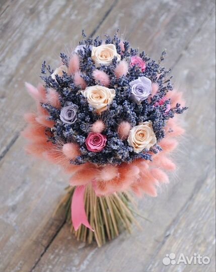 Свадебный букет, букет из сухоцветов