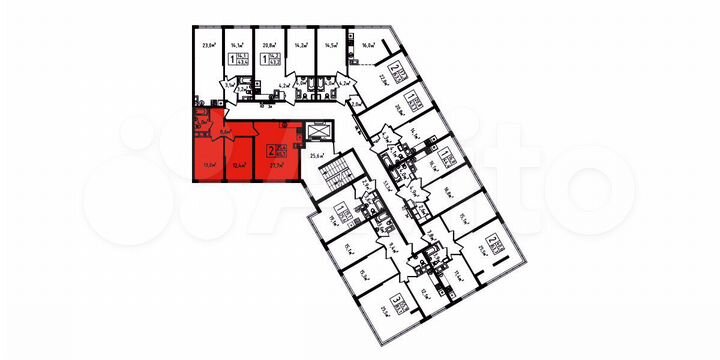 2-к. квартира, 65,7 м², 2/9 эт.