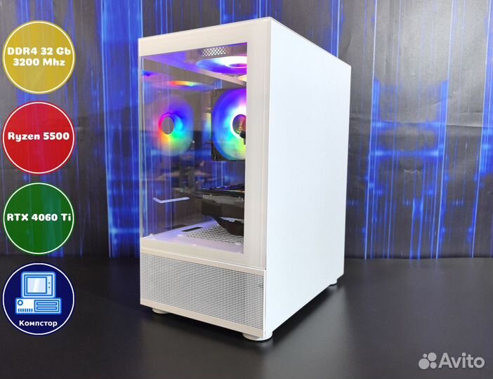 Сборки пк AMD5500-RTX4060Ti-32DDR4-YHD48596701-A520