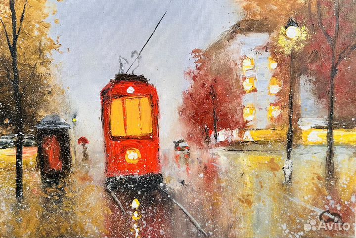 Картина маслом: Красный Трамвайчик