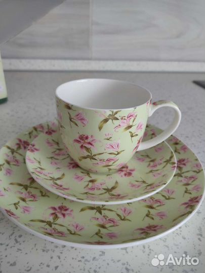 Чашка с блюдцем фарфор