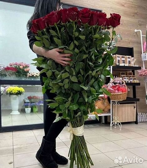 Розы Эквадор Метровые 100 см доставка Москва
