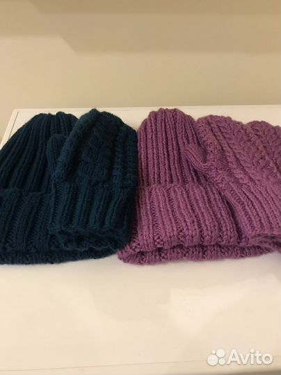 Комплект шапка и варежки