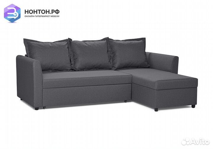 Диван угловой дельфин Монца темный графитовый