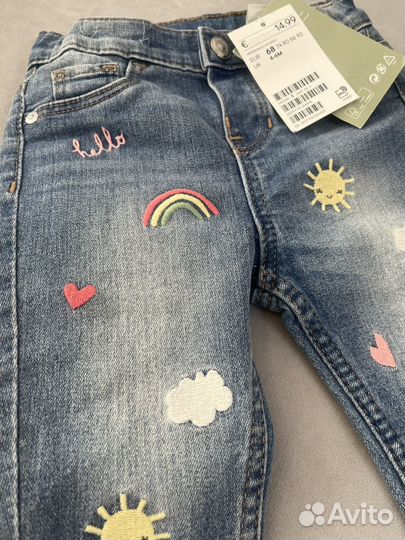 Джинсы на девочку.68см