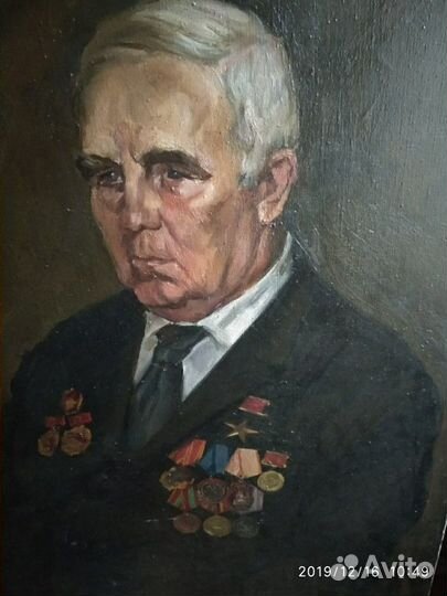 Огромная картина Герой труда. Худ. Гнездин В.И