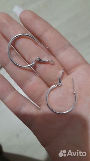Серьги кольца серебро