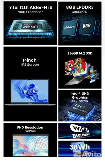 Ноутбук Chuwi GemiBook xPro N100 8/256 14.1