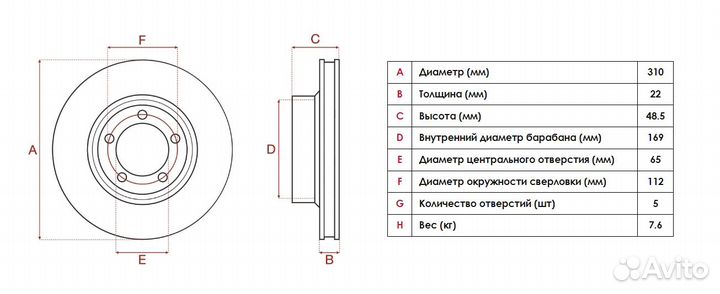 Тормозные диски зад.skoda octavia RS/volkswagen go