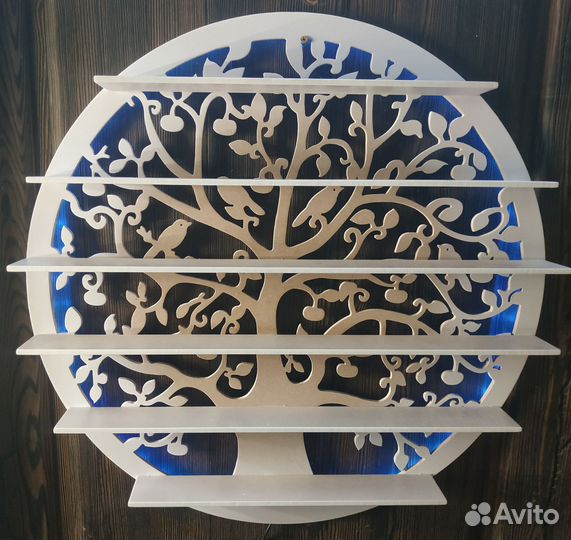 Полка настенная навесная открытая с подсветкой