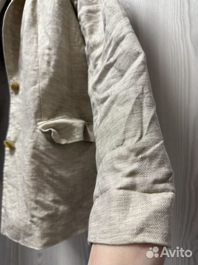 Костюм песочный льняной s-m