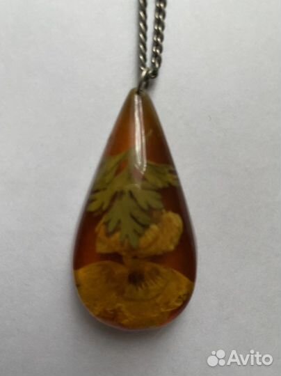 Кулон янтарь СССР с цепочкой