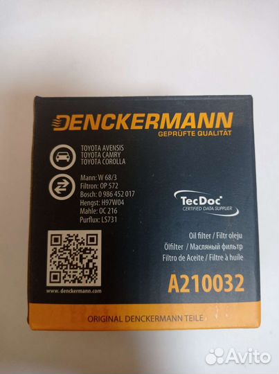 Фильтр масляный Denckermann для Тойота
