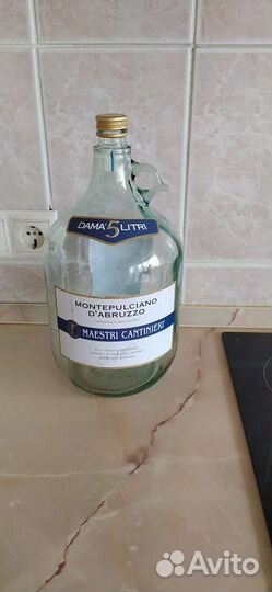 Бутыль 4 литра, стеклянная, итальянская