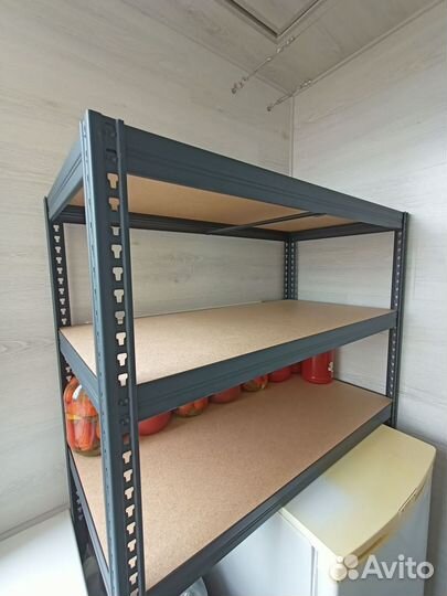 Стеллаж металлический черный с настилом