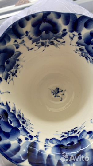 Ваза на ножке Гжель