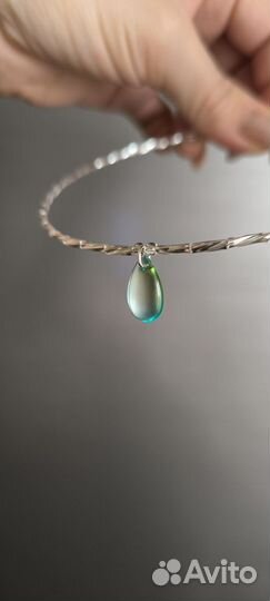 Чокер колье с зелено-голубой каплей omj