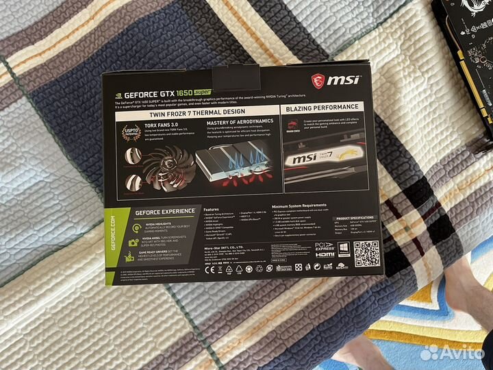 Видеокарта MSI GeForce GTX 1650 super gaming