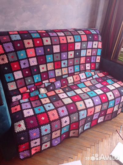 Плед крючком из мотивов