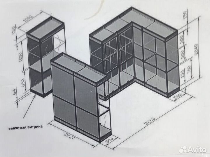 Витрины из алюминиевого профиля