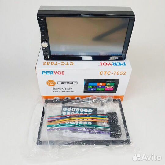 Автомагнитола сенсорная 2DIN Pervoi CTC-7052