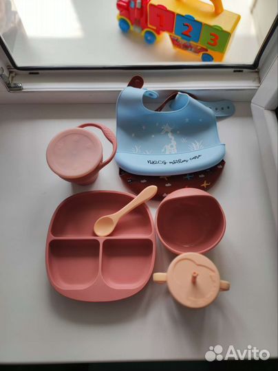 Силиконовая посуда для малышей набор детский