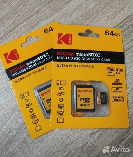 Карта памяти micro sd Kodak, 64 gb, новая