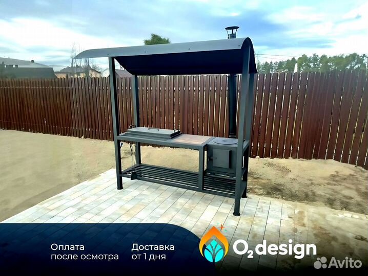 Мангальная зона лофт с печью