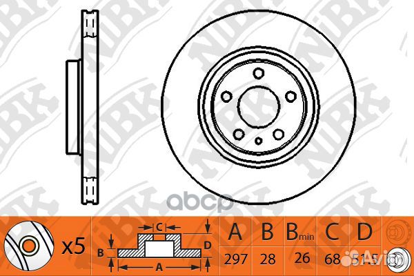 Диск тормозной mazda CX-5 11- RN1517 NiBK