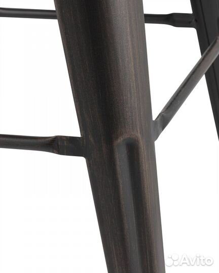 Стул барный tolix wood черный патина золото